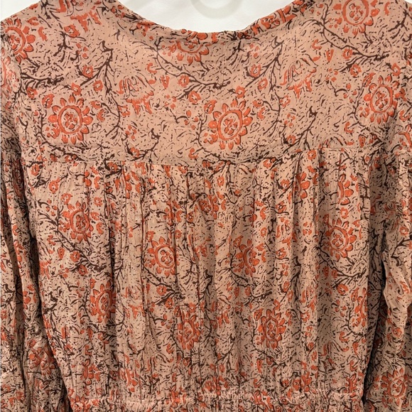 Cleobella Ophelia Floral Long Sleeve Crinkle Chiffon Midi Dress Size Medium - Picture 7 of 16